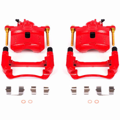 PowerStop Power Stop 92-96 Honda Prelude Front Red Calipers w/Brackets - Pair S1598