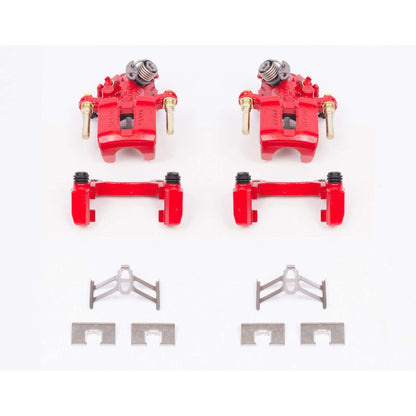 PowerStop Power Stop 92-01 Honda Prelude Rear Red Calipers w/Brackets - Pair S1612