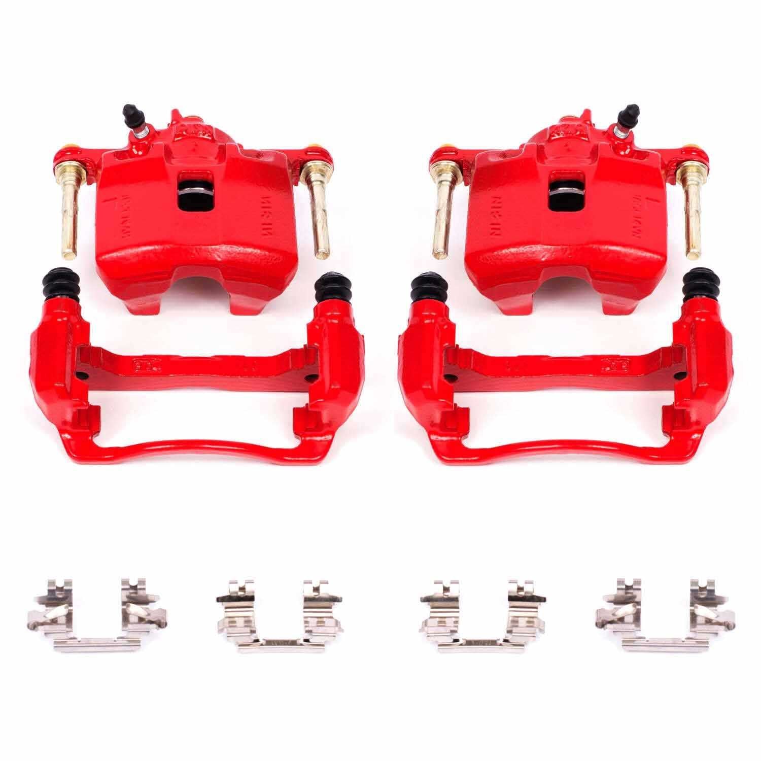 PowerStop Power Stop 93-95 Honda Civic Front Red Calipers w/Brackets - Pair S1614
