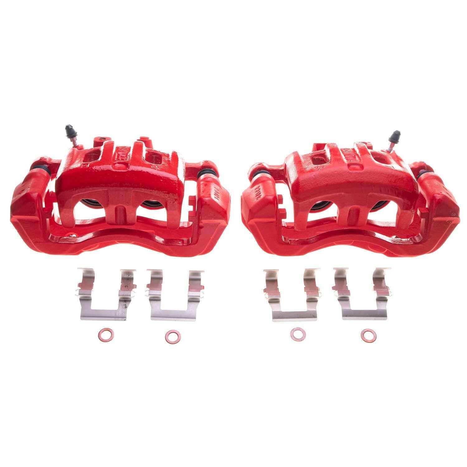 PowerStop Power Stop 92-96 Mitsubishi Montero Front Red Calipers - Pair S1676