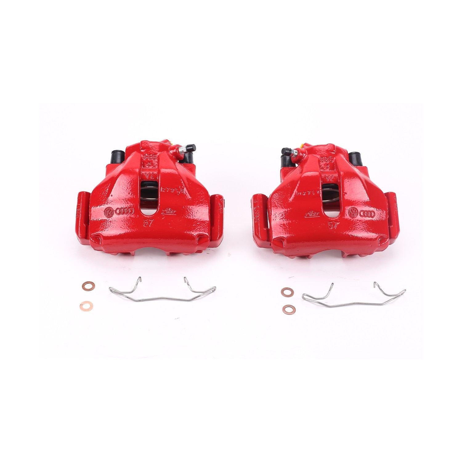 PowerStop Power Stop 96-99 Audi A4 Front Red Calipers w/Brackets - Pair S1816