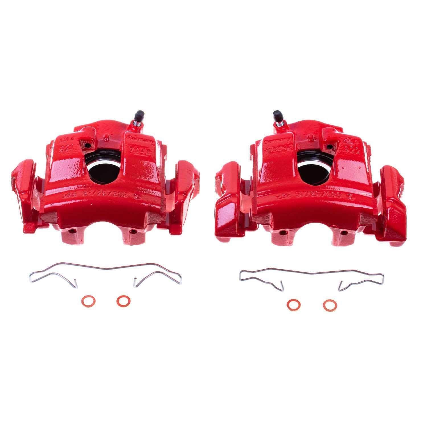 PowerStop Power Stop 99-00 Mercedes-Benz C230 Front Red Calipers w/Brackets - Pair S1876