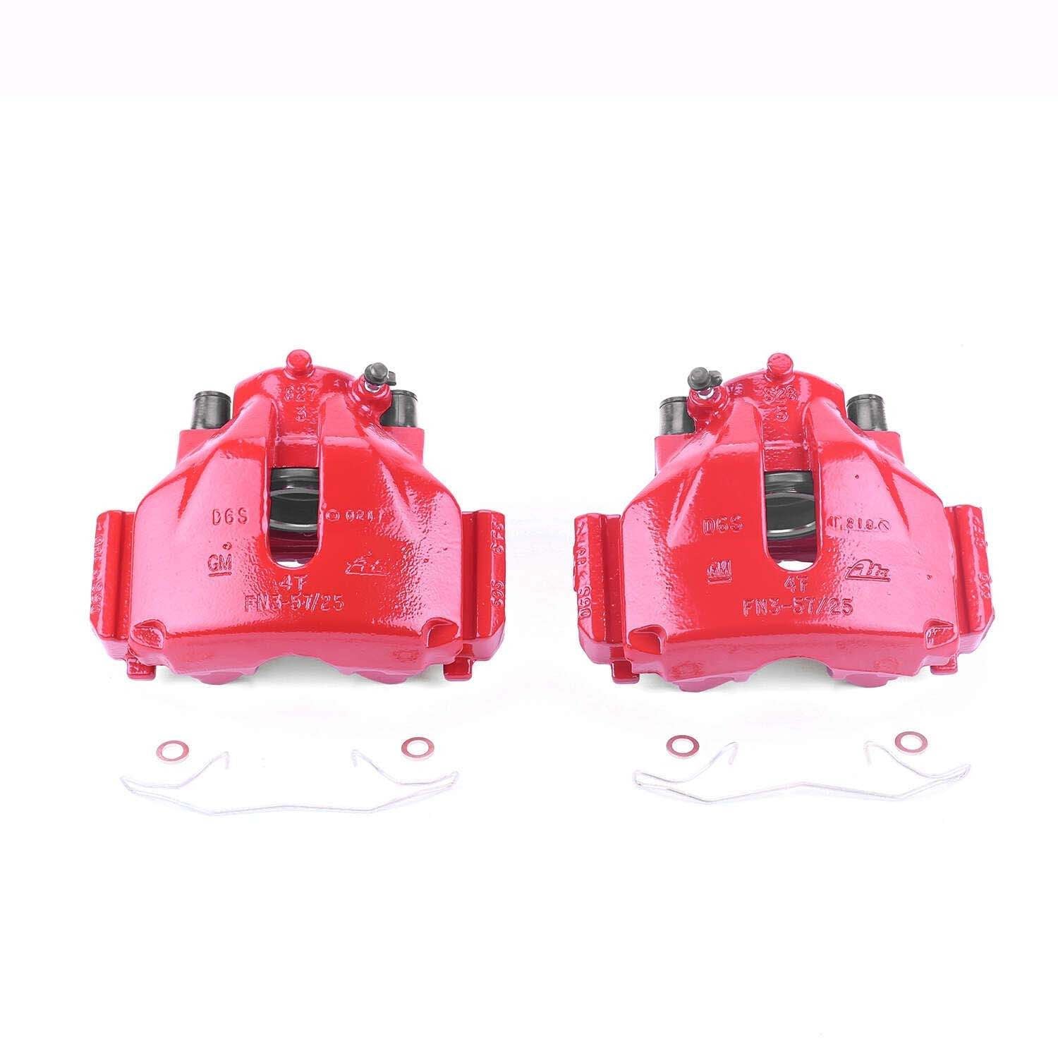 PowerStop Power Stop 00-03 Saab 9-3 Front Red Calipers w/Brackets - Pair S2038
