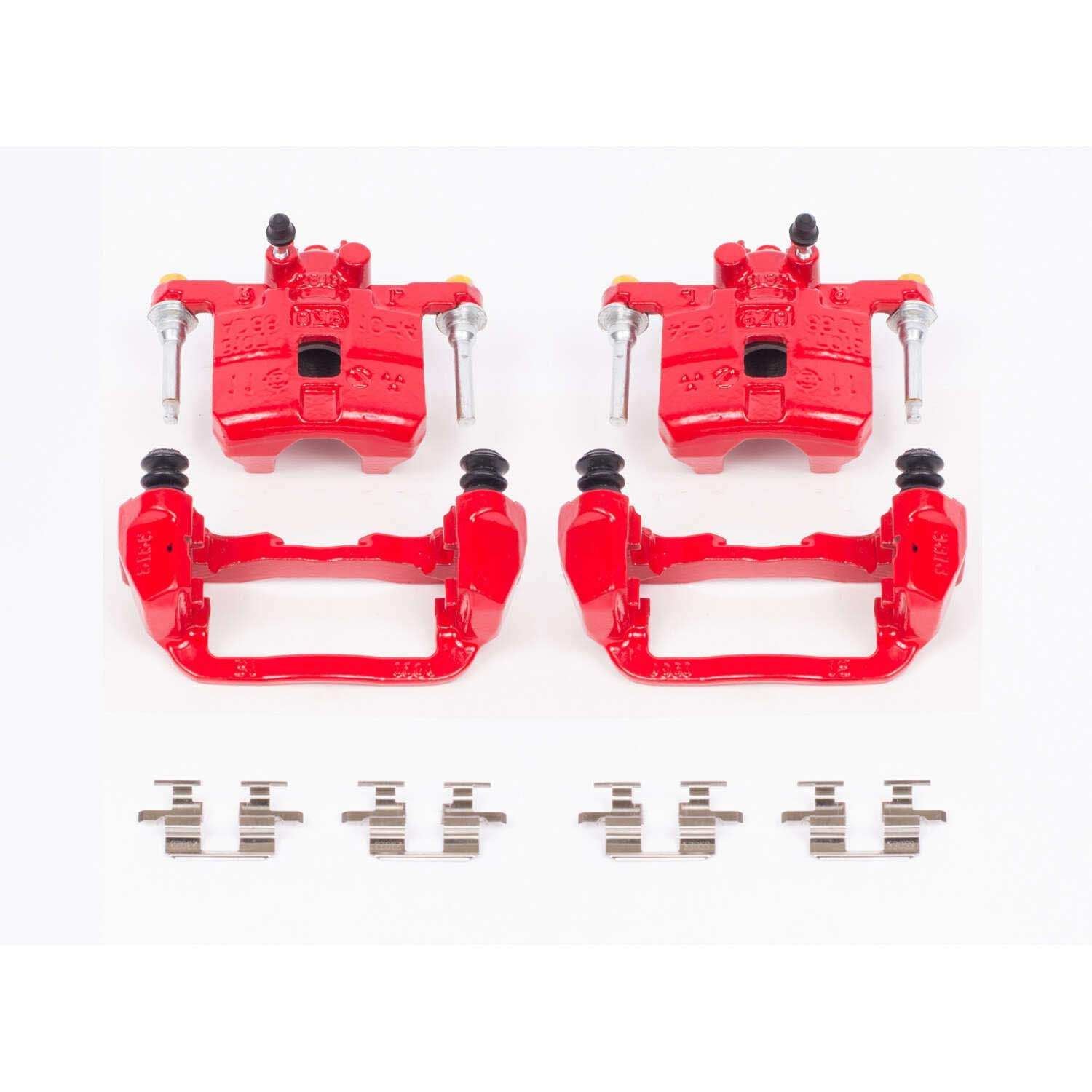 PowerStop Power Stop 98-03 Subaru Forester Rear Red Calipers w/Brackets - Pair S2066