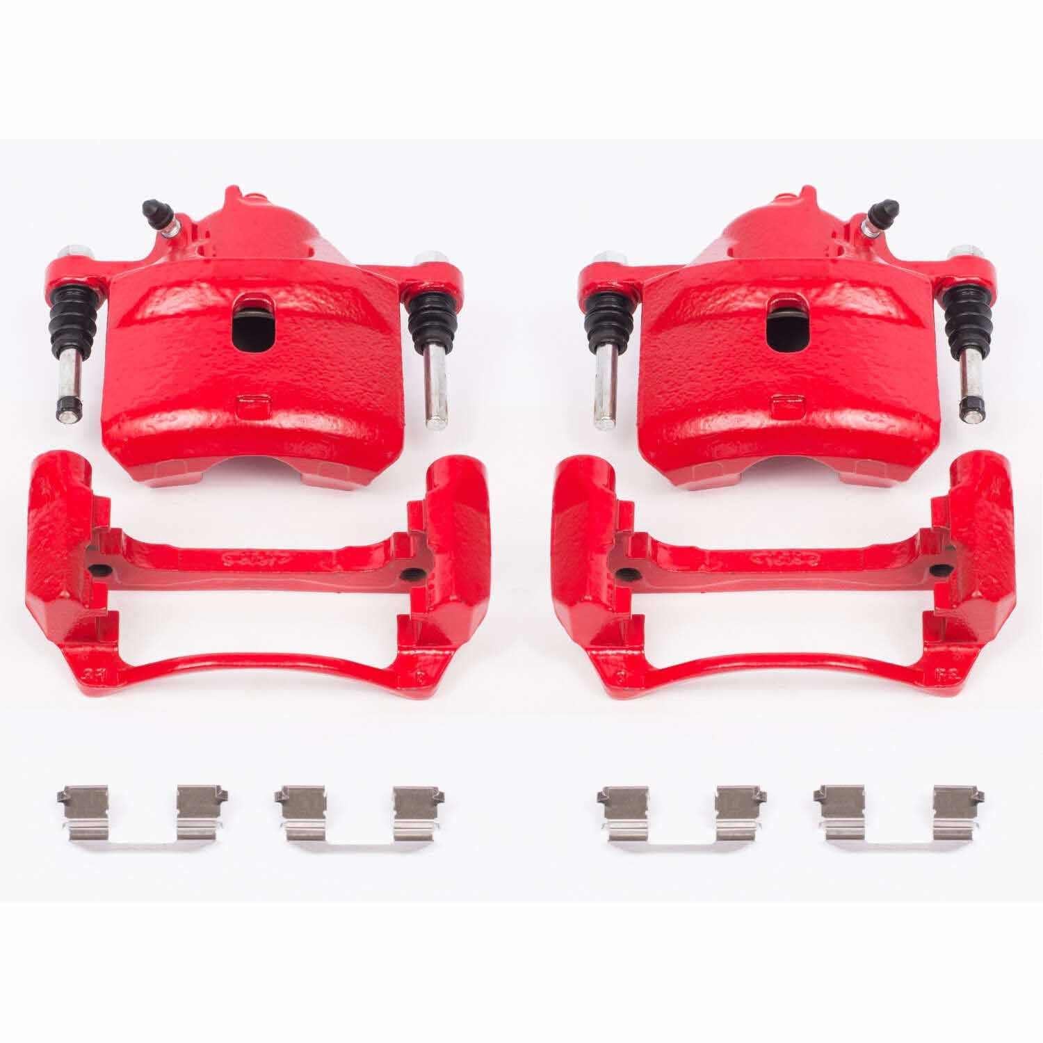 PowerStop Power Stop 98-02 Honda Accord Front Red Calipers w/Brackets - Pair S2090