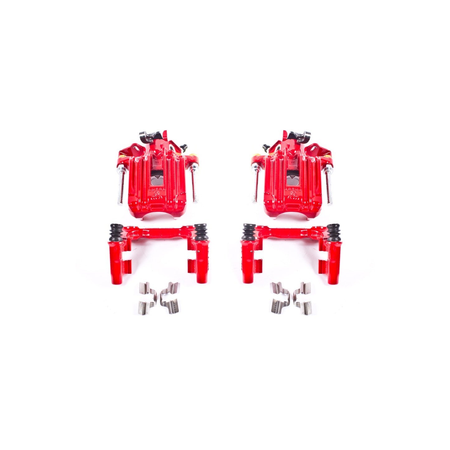 PowerStop Power Stop 00-06 Audi TT Quattro (w/Non Vented Rotors Only) Rear Red Calipers w/Brackets - Pair S2574