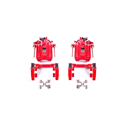 PowerStop Power Stop 00-06 Audi TT Quattro (w/Non Vented Rotors Only) Rear Red Calipers w/Brackets - Pair S2574