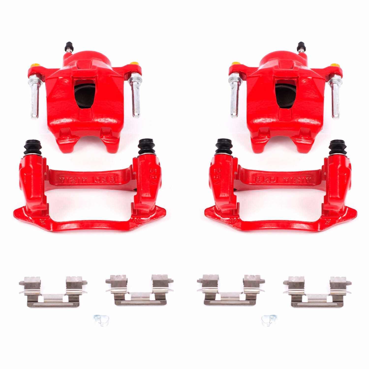 PowerStop Power Stop 00-02 Toyota Celica Front Red Calipers w/Brackets - Pair S2580