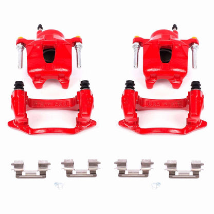 PowerStop Power Stop 00-02 Toyota Celica Front Red Calipers w/Brackets - Pair S2580