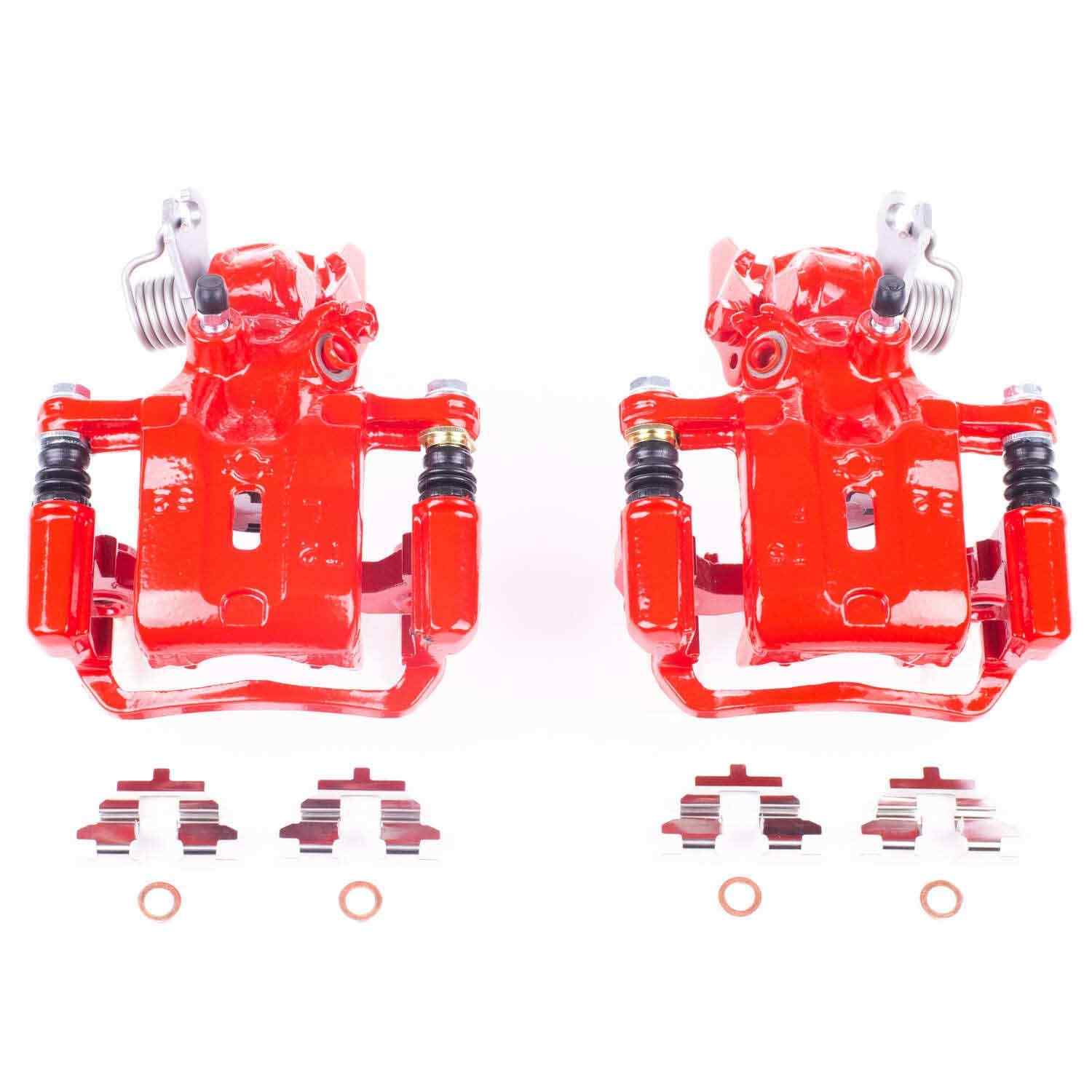 PowerStop Power Stop 2002 Infiniti G20 Rear Red Calipers w/Brackets - Pair S2626B
