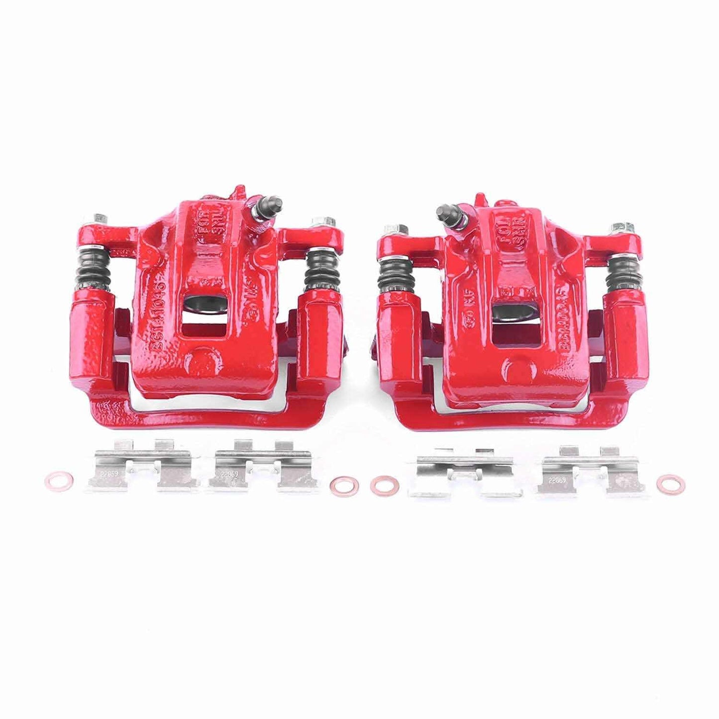 PowerStop Power Stop 01-06 Hyundai Santa Fe Rear Red Calipers w/Brackets - Pair S2652