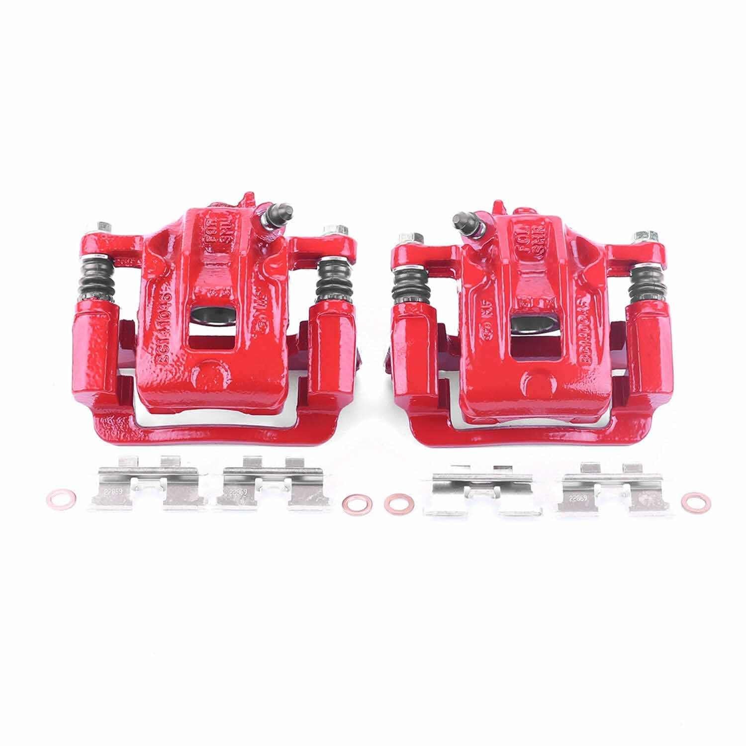 PowerStop Power Stop 01-06 Hyundai Santa Fe Rear Red Calipers w/Brackets - Pair S2652