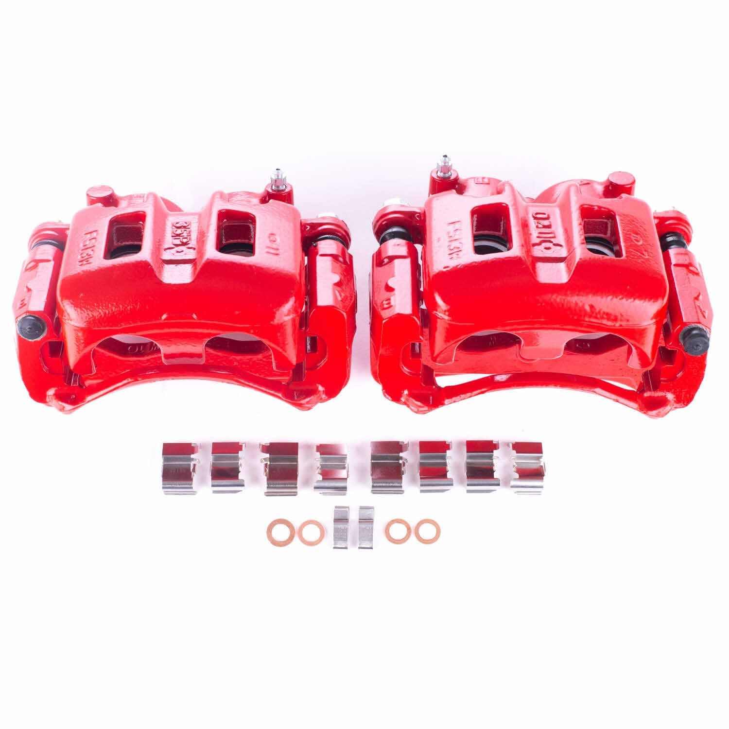 PowerStop Power Stop 01-06 Mitsubishi Montero Front Red Calipers w/Brackets - Pair S2656