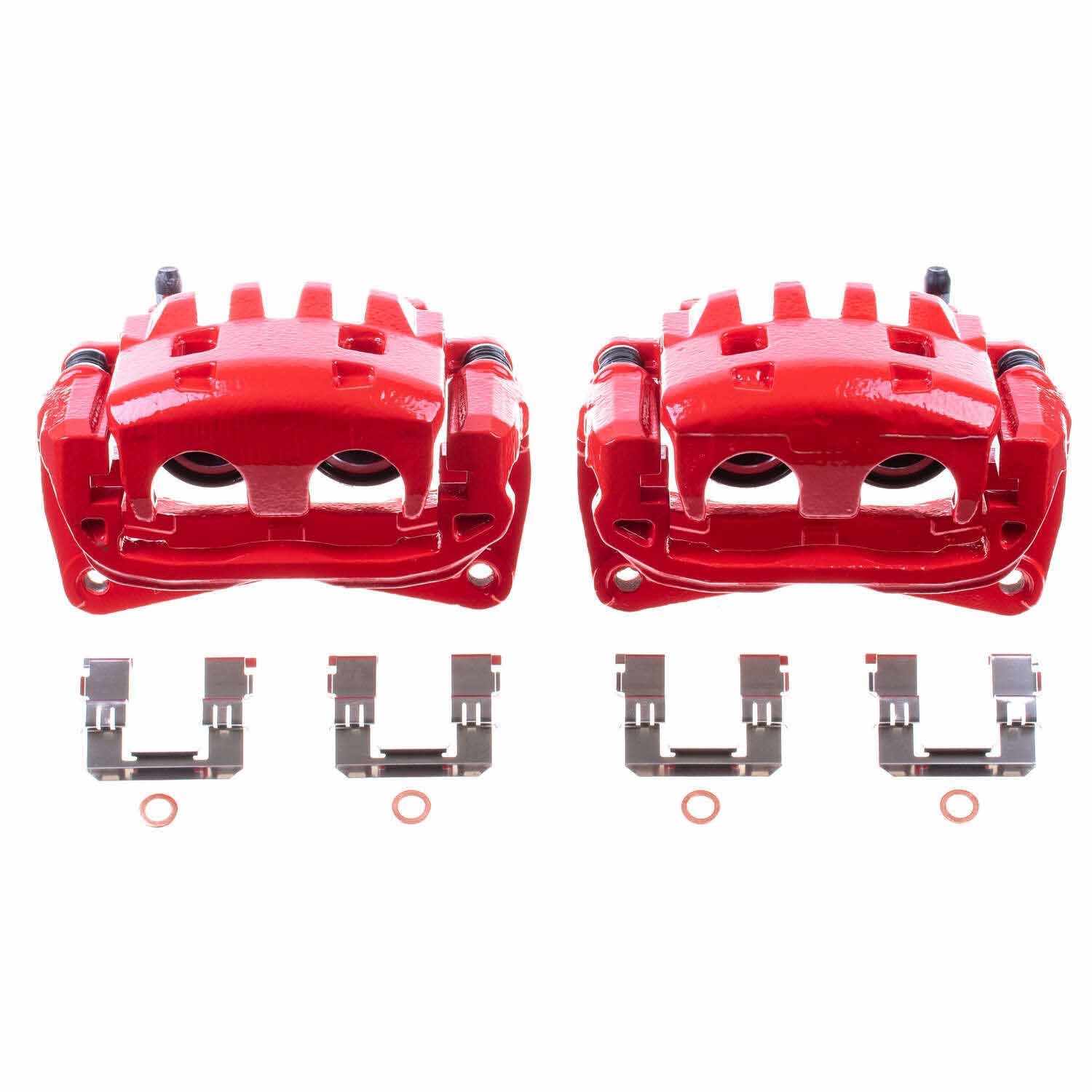 PowerStop Power Stop 05-06 Saab 9-2X Front Red Calipers w/Brackets - Pair S2682B