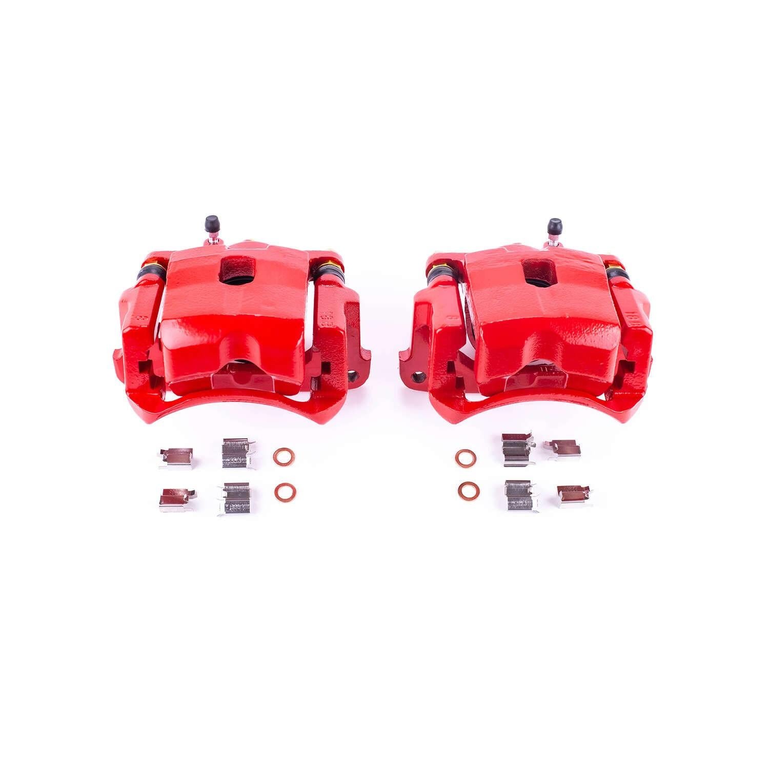 PowerStop Power Stop 01-05 Toyota RAV4 Front Red Calipers w/Brackets - Pair S2688