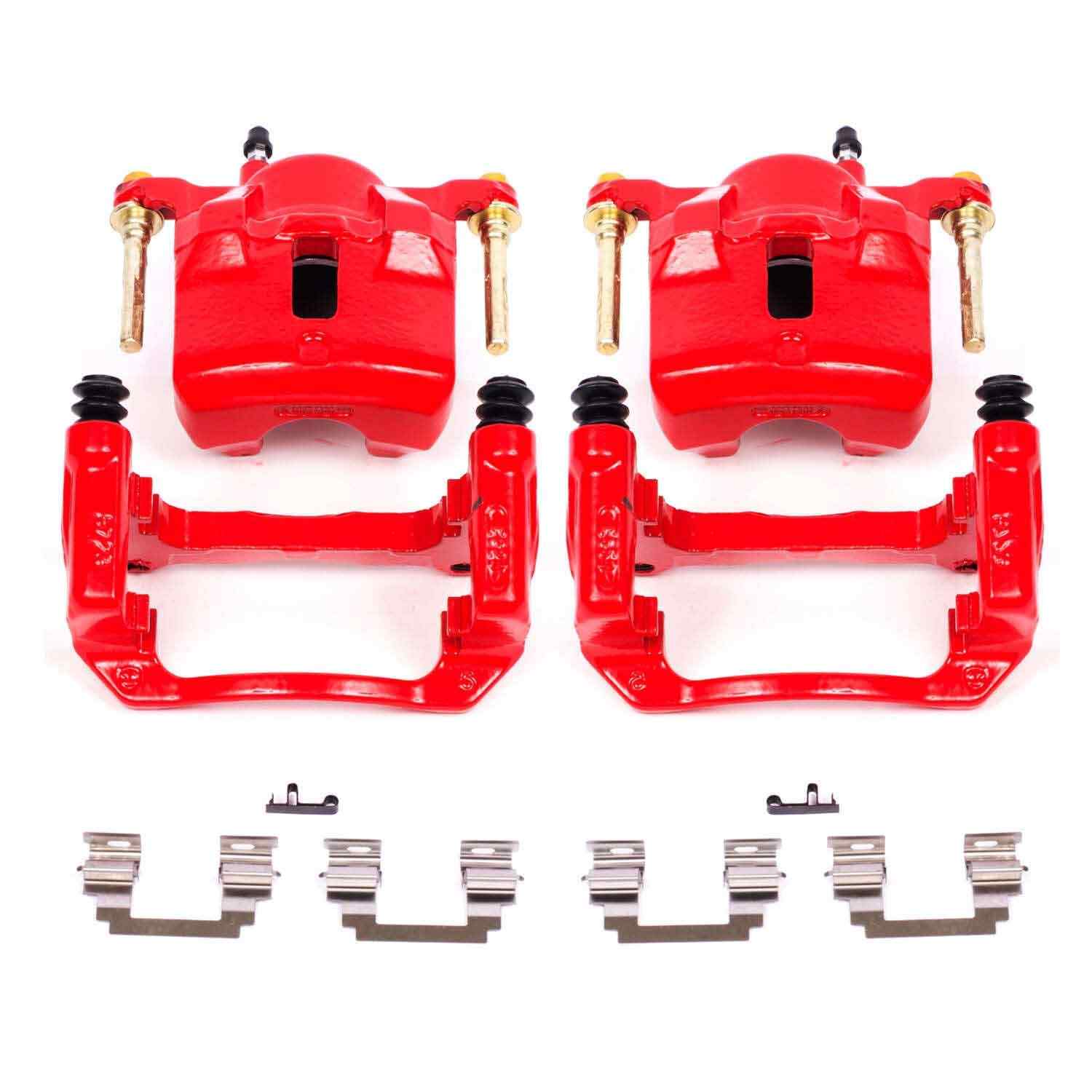 PowerStop Power Stop 03-08 Pontiac Vibe Front Red Calipers w/Brackets - Pair S2698