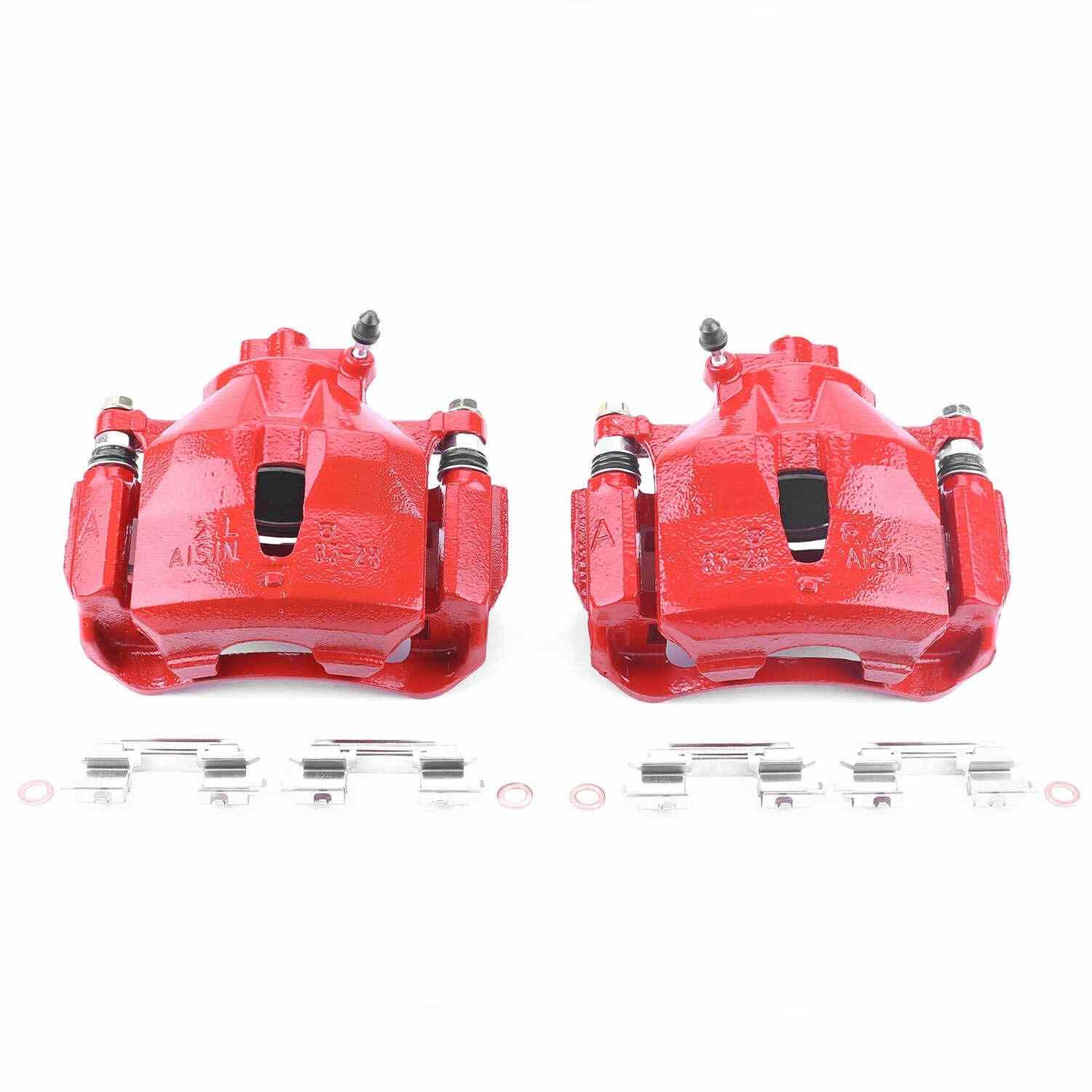 PowerStop Power Stop 02-06 Toyota Camry Front Red Calipers w/Brackets - Pair S2702