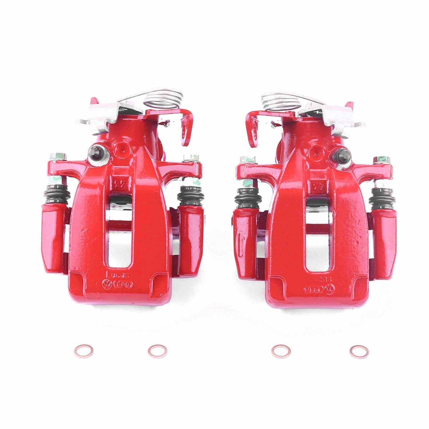 PowerStop Power Stop 00-04 Audi A6 Quattro Rear Red Calipers w/Brackets - Pair S2720