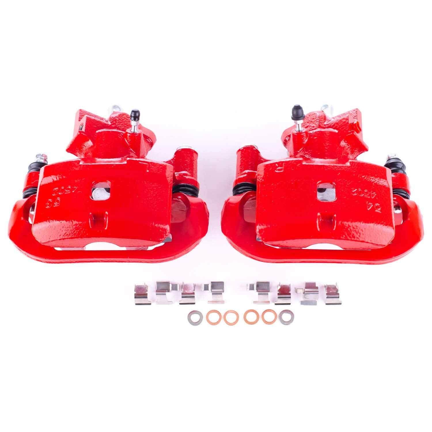PowerStop Power Stop 00-02 Toyota MR2 Spyder Rear Red Calipers w/Brackets - Pair S2754