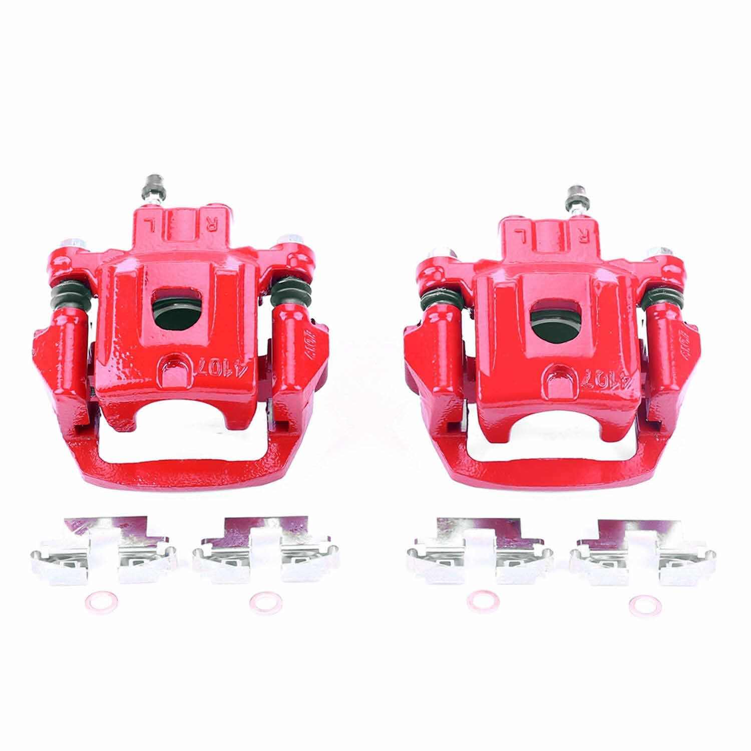 PowerStop Power Stop 04-06 Lexus RX330 Rear Red Calipers w/Brackets - Pair S2782