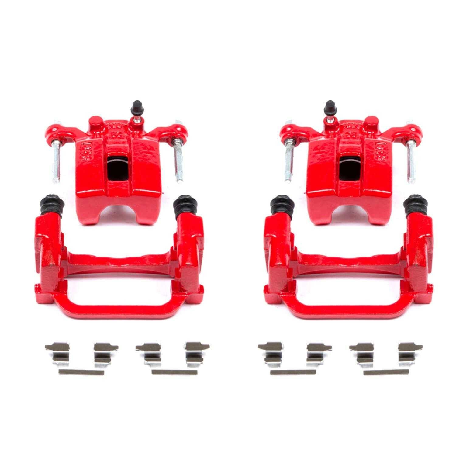 PowerStop Power Stop 05-08 Infiniti G35 Rear Red Calipers w/Brackets - Pair S2792A
