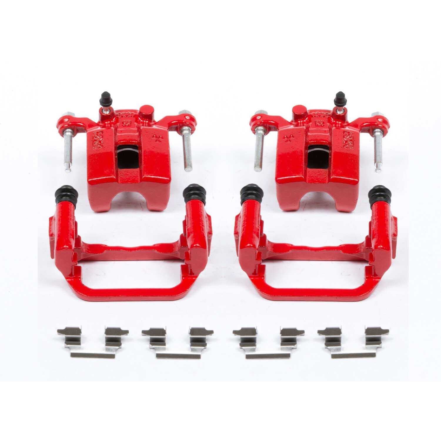 PowerStop Power Stop 03-05 Infiniti G35 Rear Red Calipers w/Brackets - Pair S2792