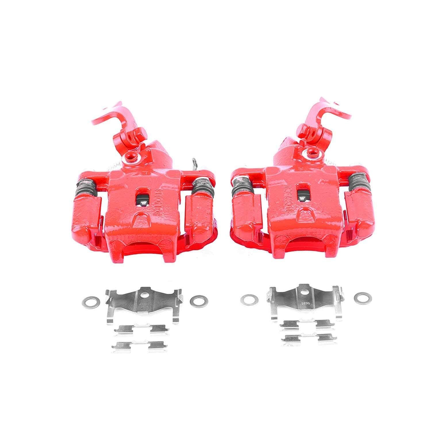 PowerStop Power Stop 01-05 Hyundai Elantra Rear Red Calipers w/Brackets - Pair S2854