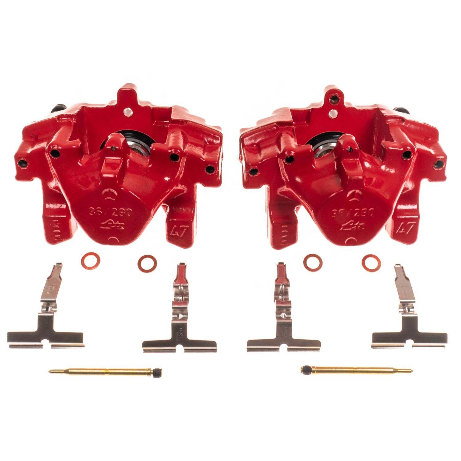 PowerStop Power Stop 02-04 Mercedes-Benz C32 AMG Rear Red Calipers - Pair S2882