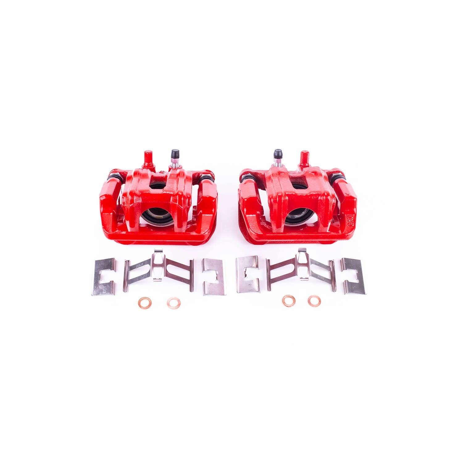 PowerStop Power Stop 07-11 Honda CR-V Rear Red Calipers w/Brackets - Pair S2910A