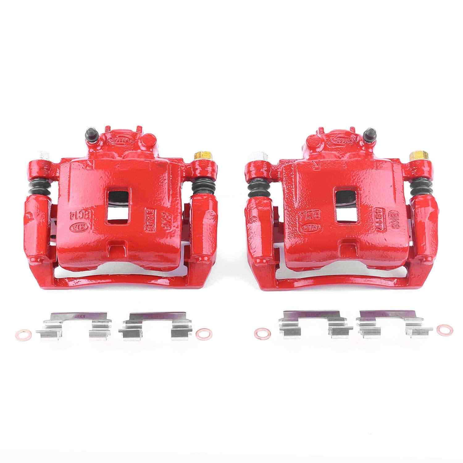 PowerStop Power Stop 03-05 Kia Rio Front Red Calipers w/Brackets - Pair S2918