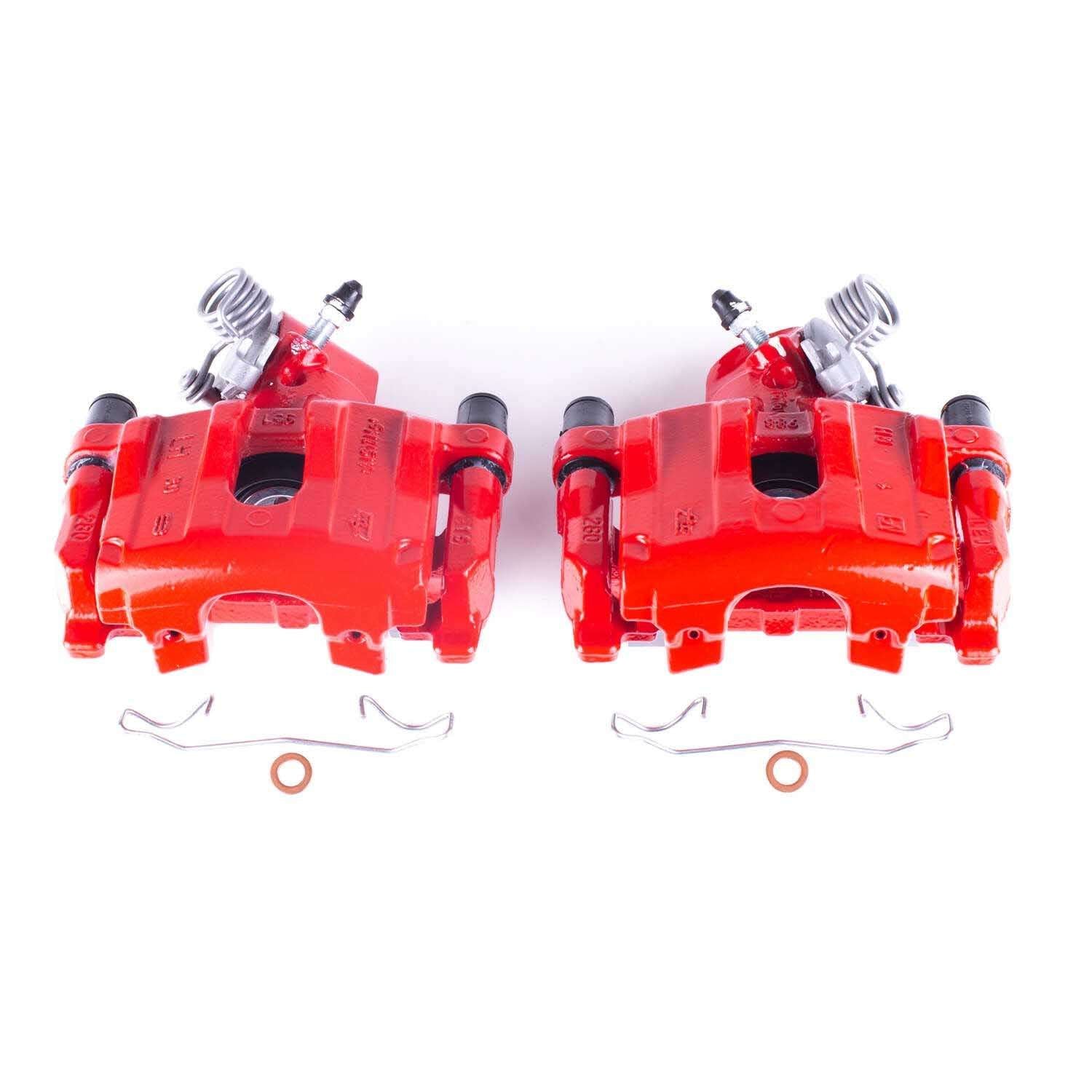PowerStop Power Stop 04-13 Mazda 3 Rear Red Calipers w/Brackets - Pair S2954A