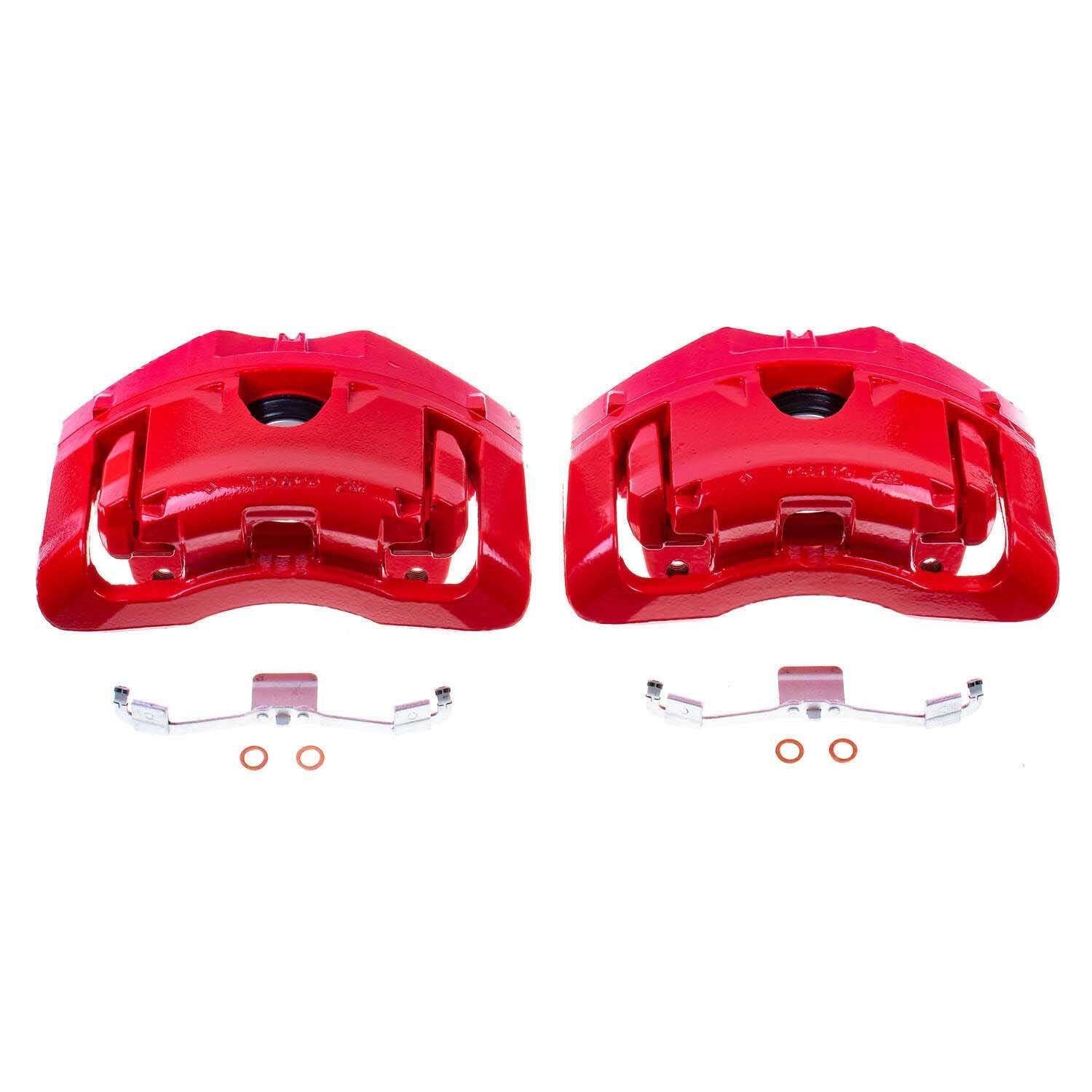 PowerStop Power Stop 2008 Volvo S60 Front Red Calipers w/Brackets - Pair S2960