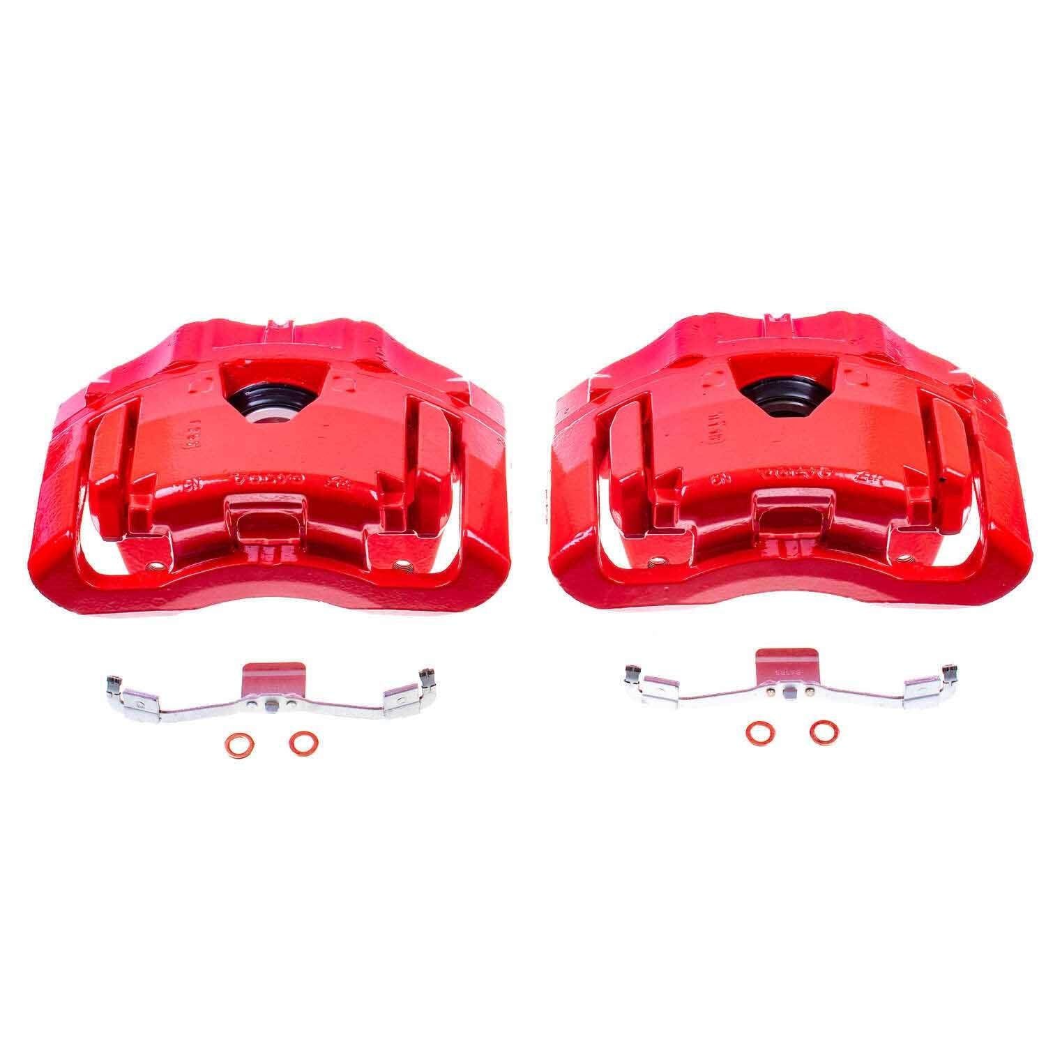 PowerStop Power Stop 03-14 Volvo XC90 Front Red Calipers w/Brackets - Pair S2962