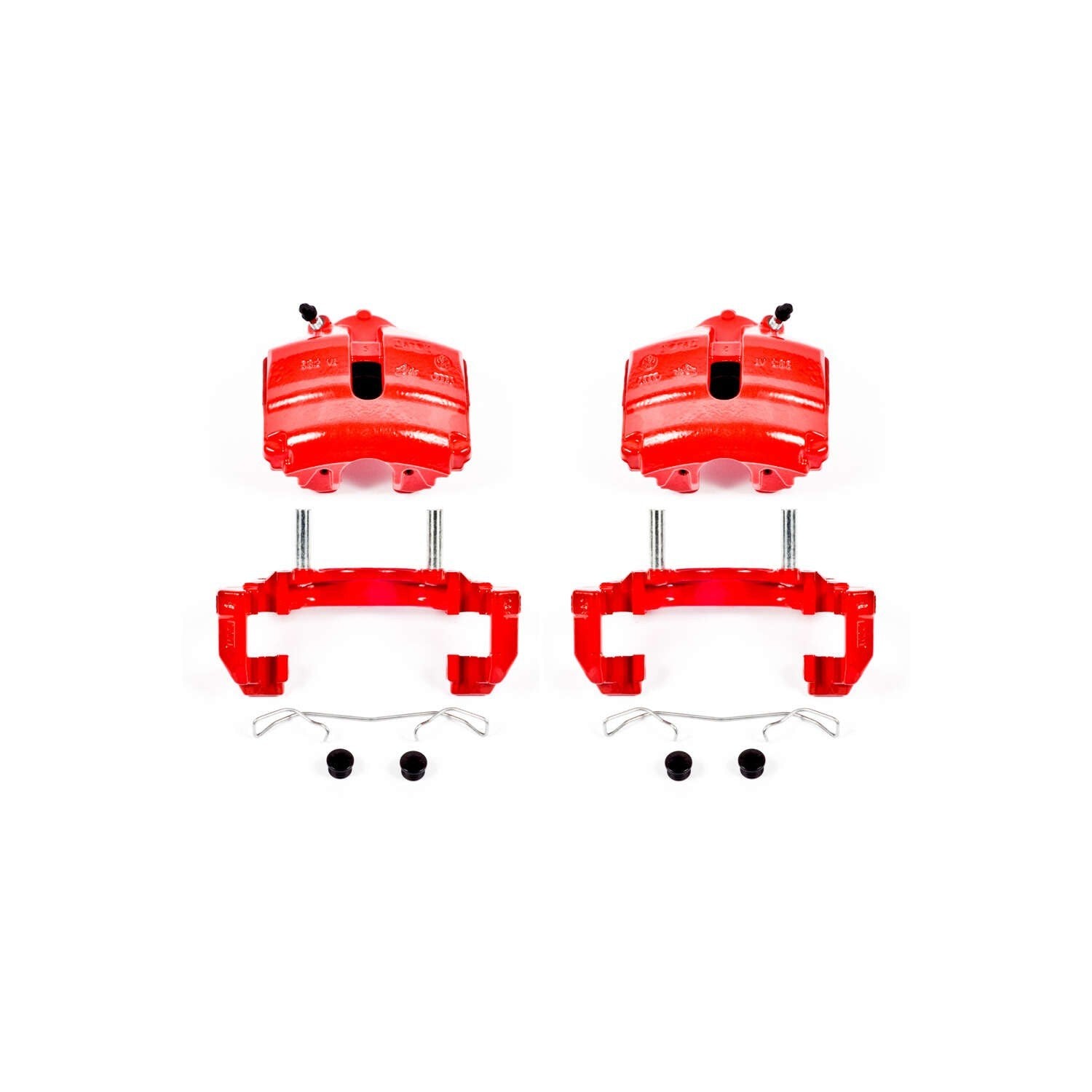 PowerStop Power Stop 08-09 Audi TT Front Red Calipers w/Brackets - Pair S2974A