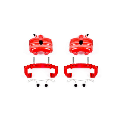 PowerStop Power Stop 08-09 Audi TT Front Red Calipers w/Brackets - Pair S2974A
