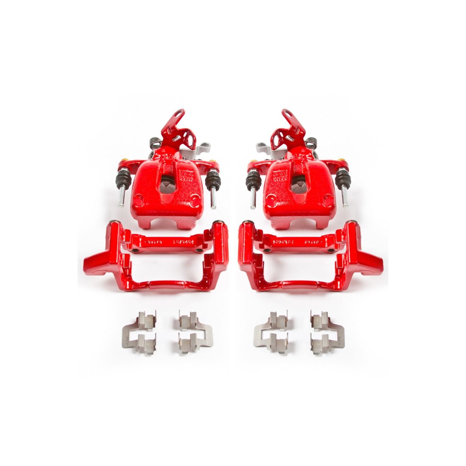 PowerStop Power Stop 08-09 Audi A3 Rear Red Calipers w/Brackets - Pair S2976