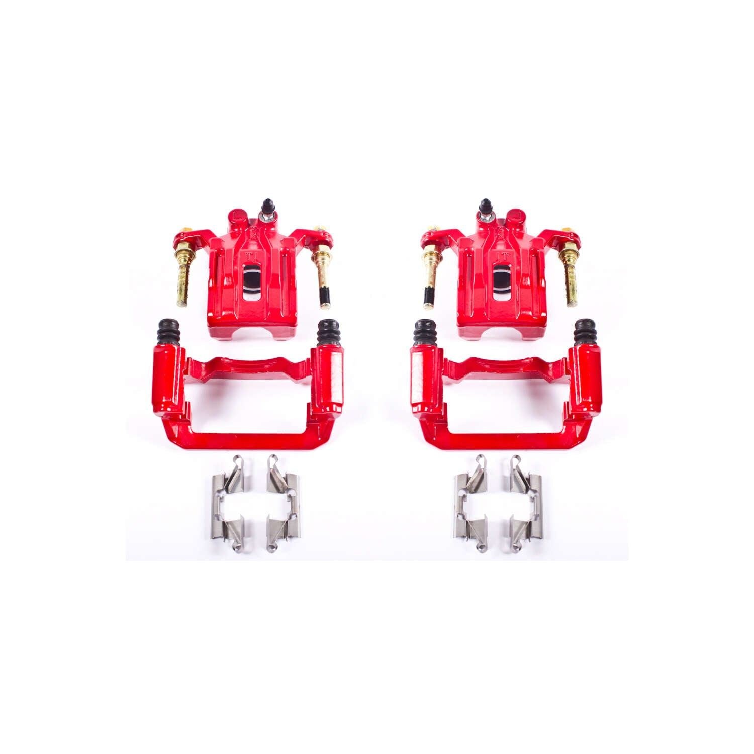 PowerStop Power Stop 05-12 Nissan Pathfinder Rear Red Calipers w/Brackets - Pair S2994A