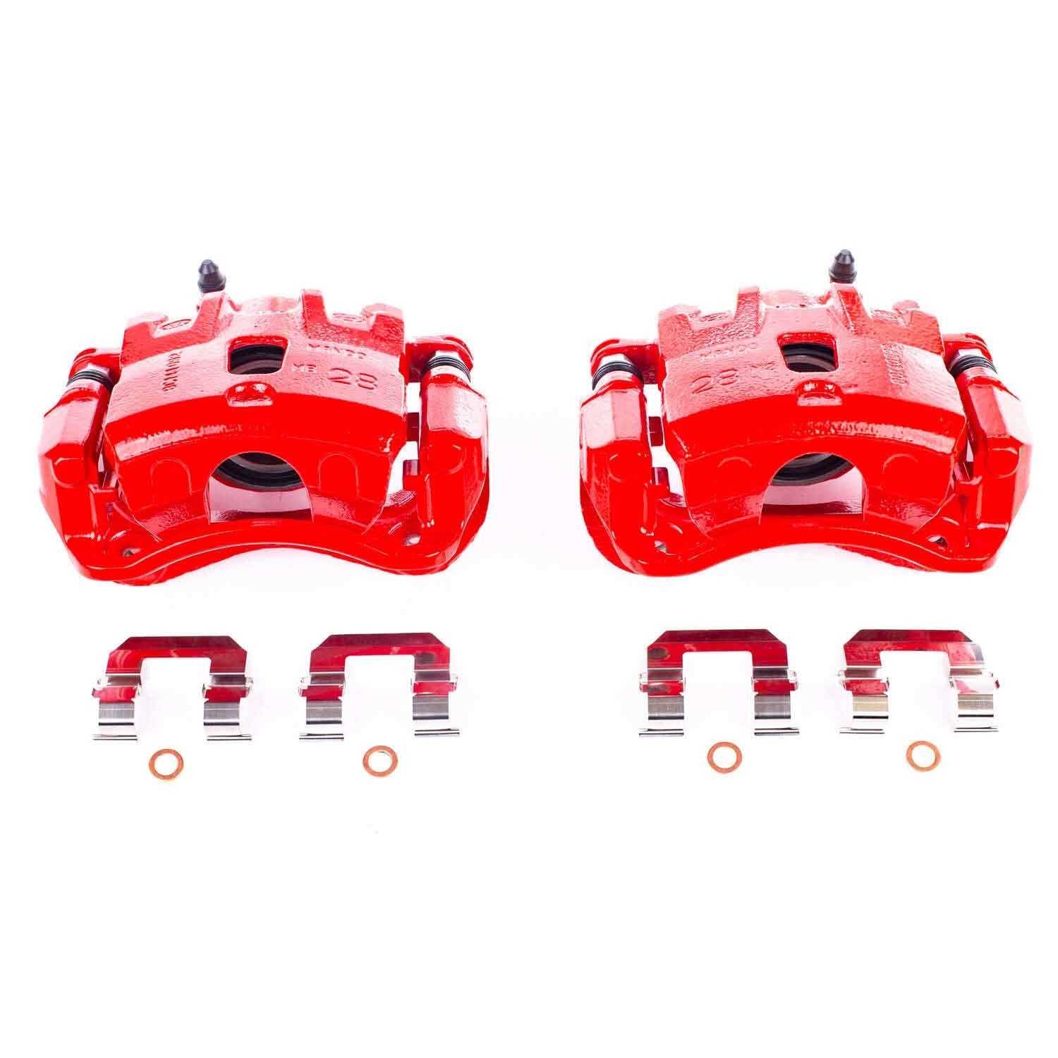 PowerStop Power Stop 05-09 Hyundai Tucson Front Red Calipers w/Brackets - Pair S2996