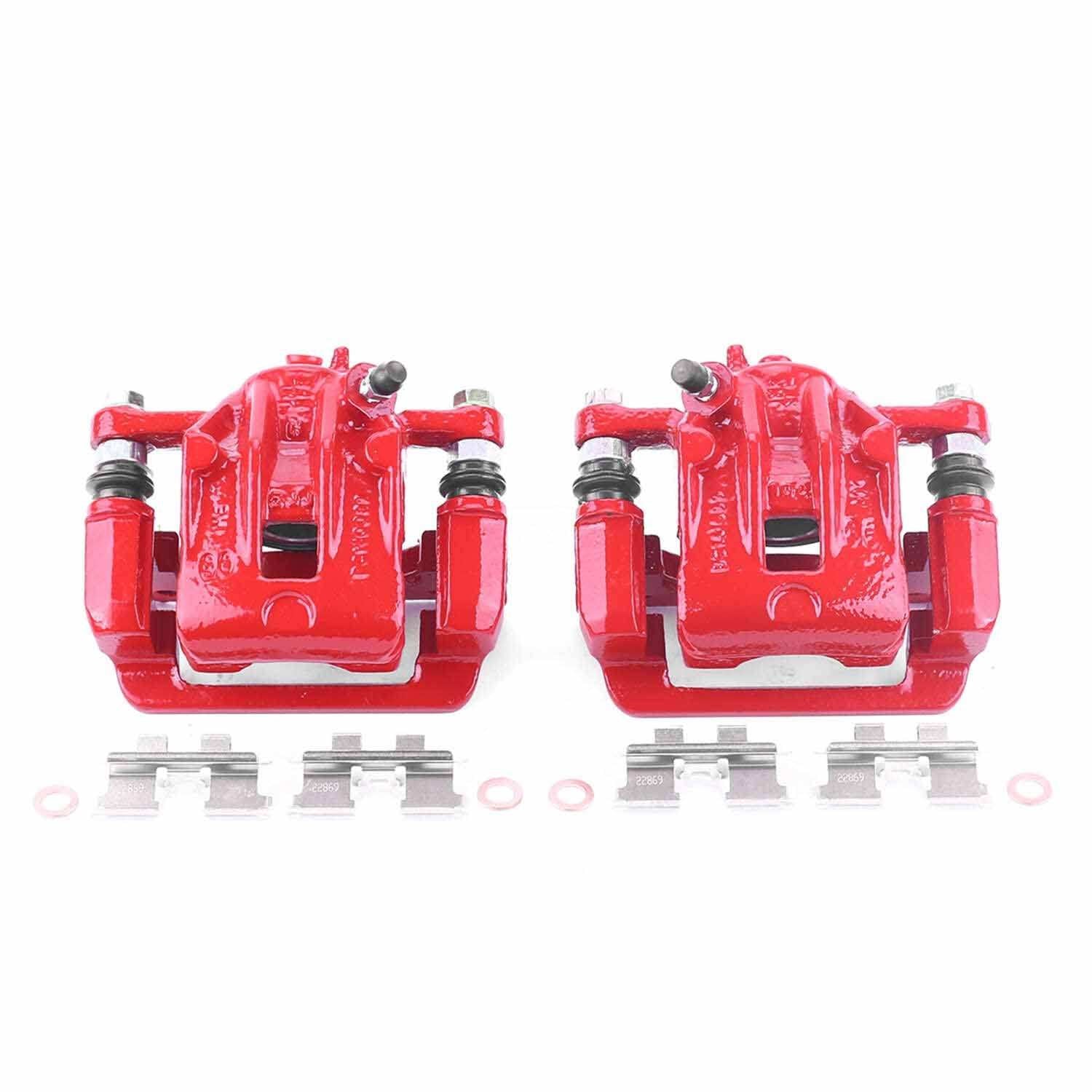 PowerStop Power Stop 05-09 Hyundai Tucson Rear Red Calipers w/Brackets - Pair S3100