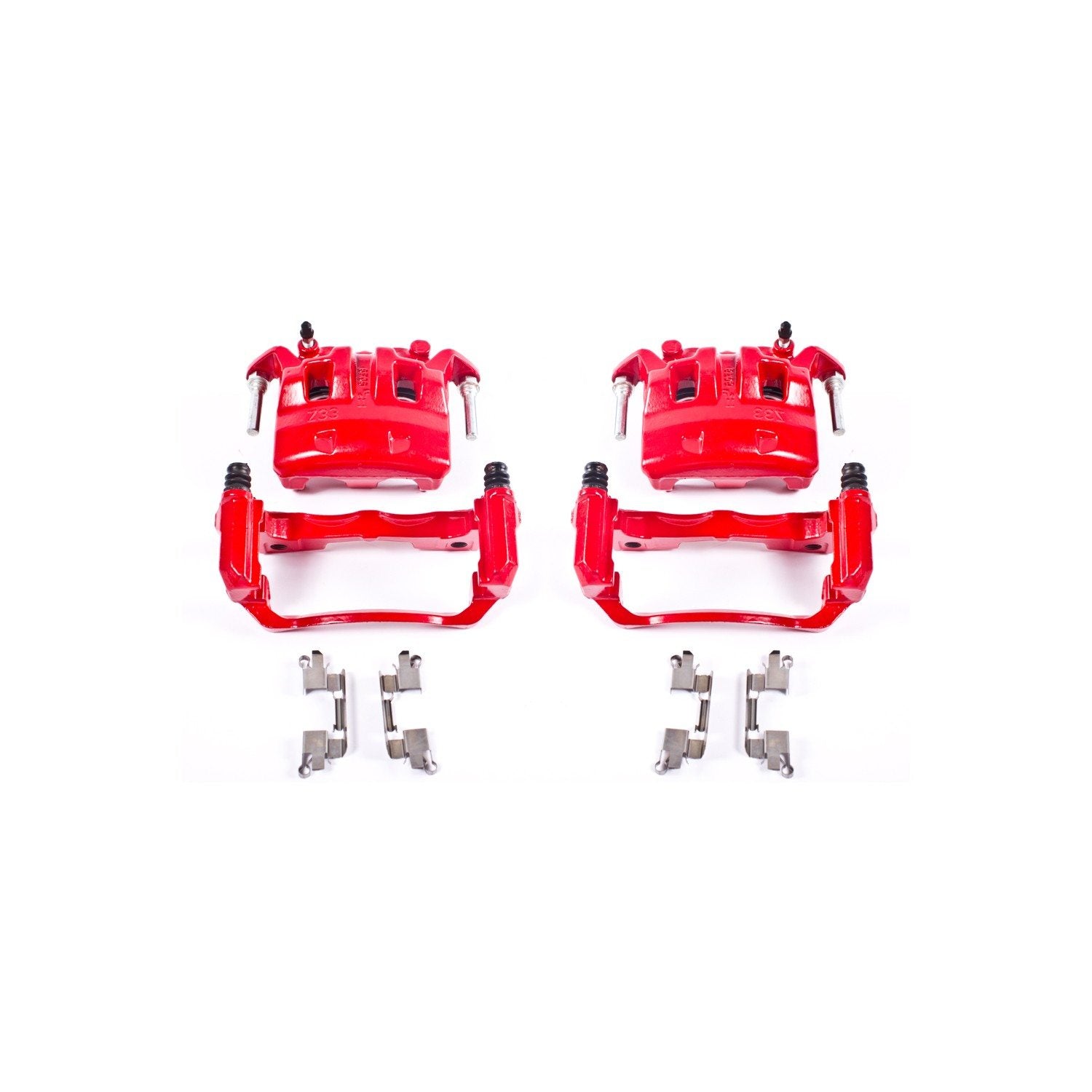 PowerStop Power Stop 05-18 Nissan Frontier Front Red Calipers w/Brackets - Pair S3122