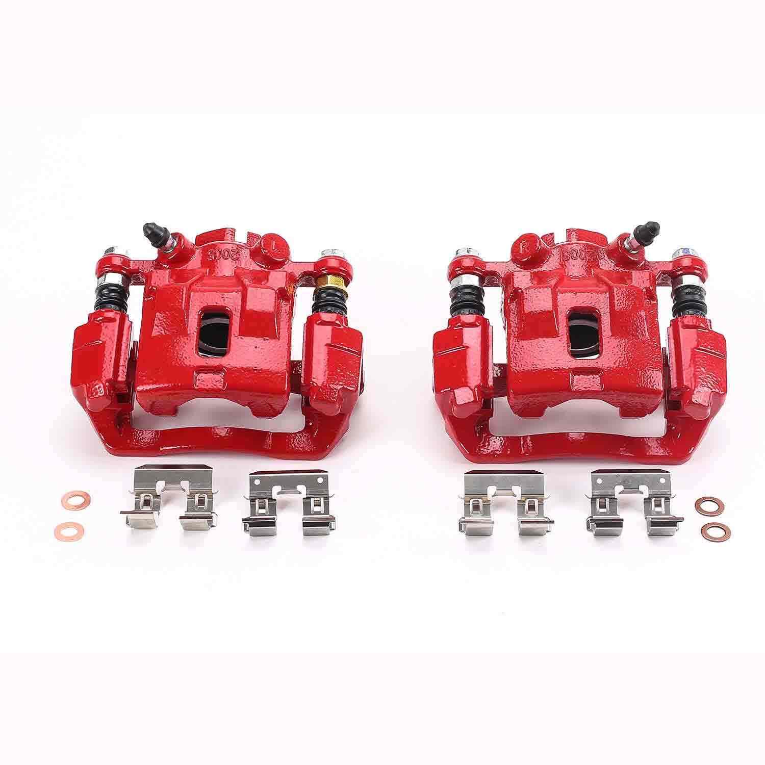 PowerStop Power Stop 2005 Subaru Legacy Rear Red Calipers w/Brackets - Pair S3216