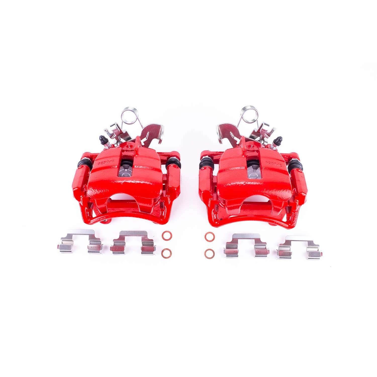 PowerStop Power Stop 04-09 Audi S4 Rear Red Calipers w/Brackets - Pair S3252
