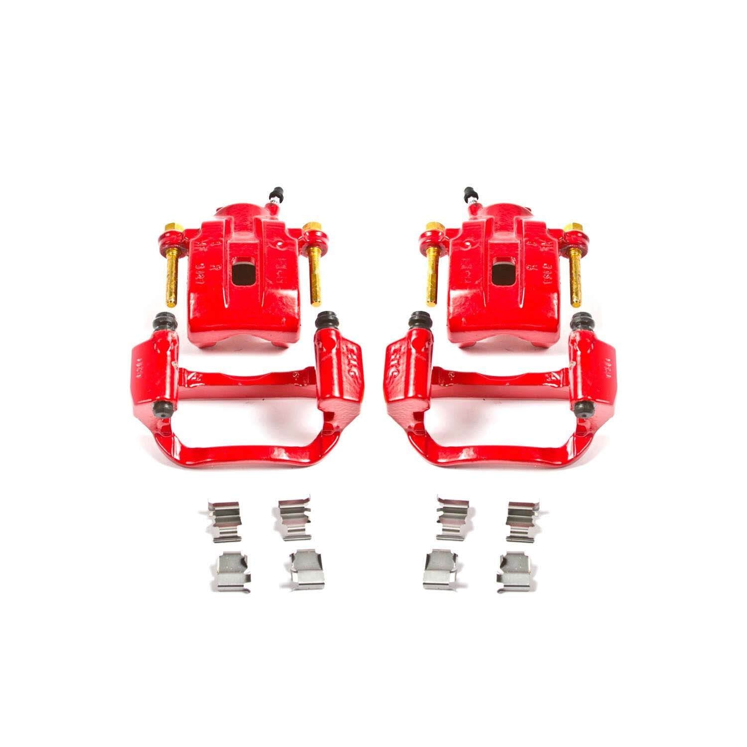 PowerStop Power Stop 08-15 Toyota Sequoia Rear Red Calipers w/Brackets - Pair S3276