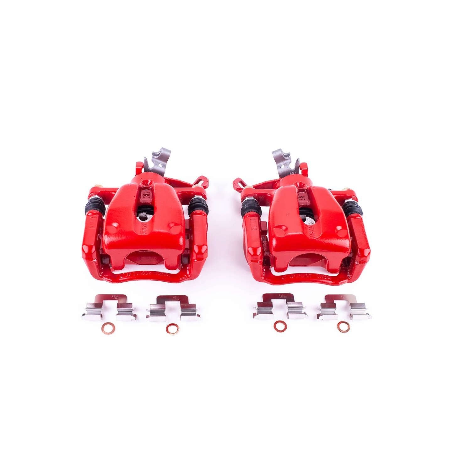 PowerStop Power Stop 07-10 Mini Cooper Rear Red Calipers w/Brackets - Pair S3318