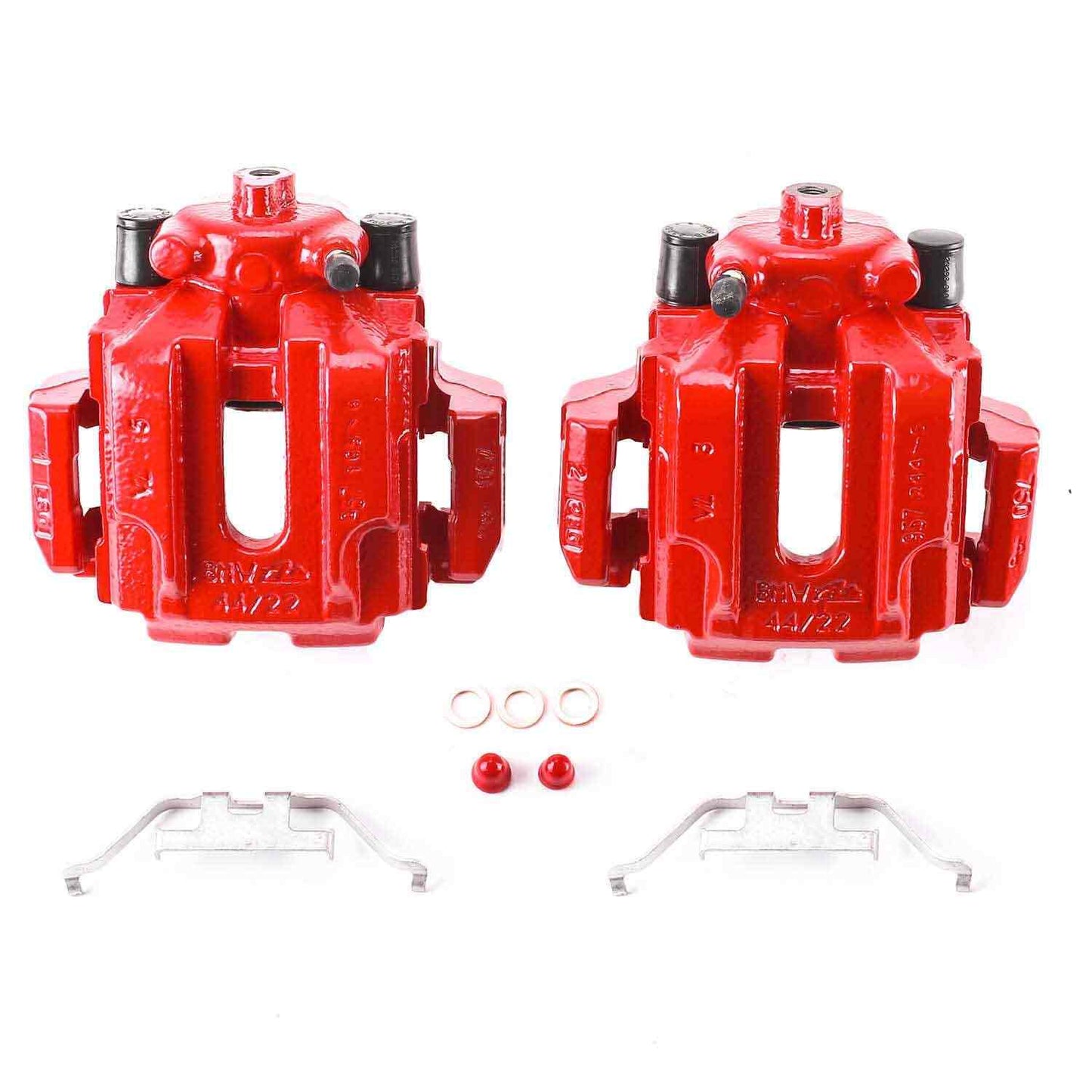 PowerStop Power Stop 2006 BMW 330i Rear Red Calipers w/Brackets - Pair S3328