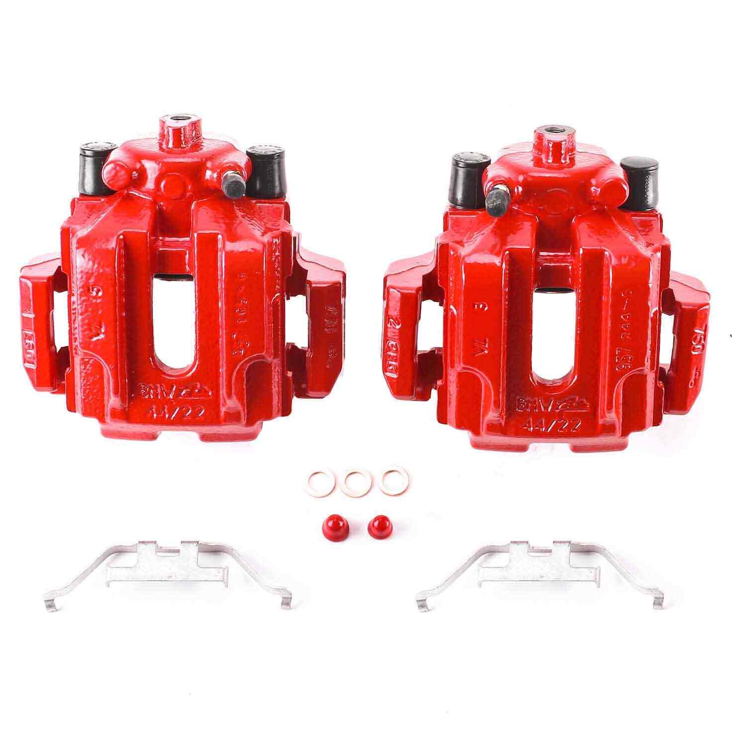 PowerStop Power Stop 2006 BMW 330i Rear Red Calipers w/Brackets - Pair S3328