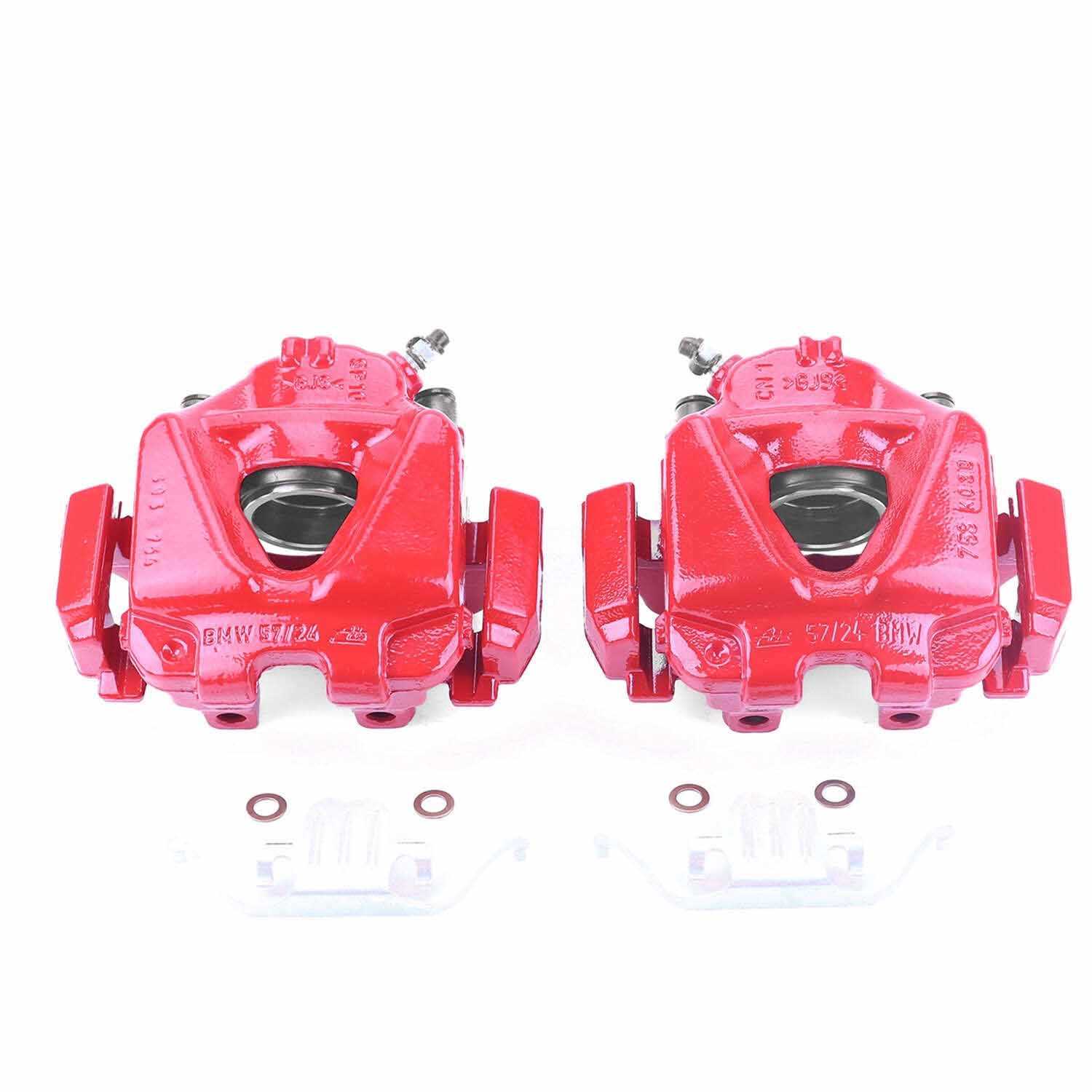 PowerStop Power Stop 08-13 BMW 328i Front Red Calipers w/Brackets - Pair S3360
