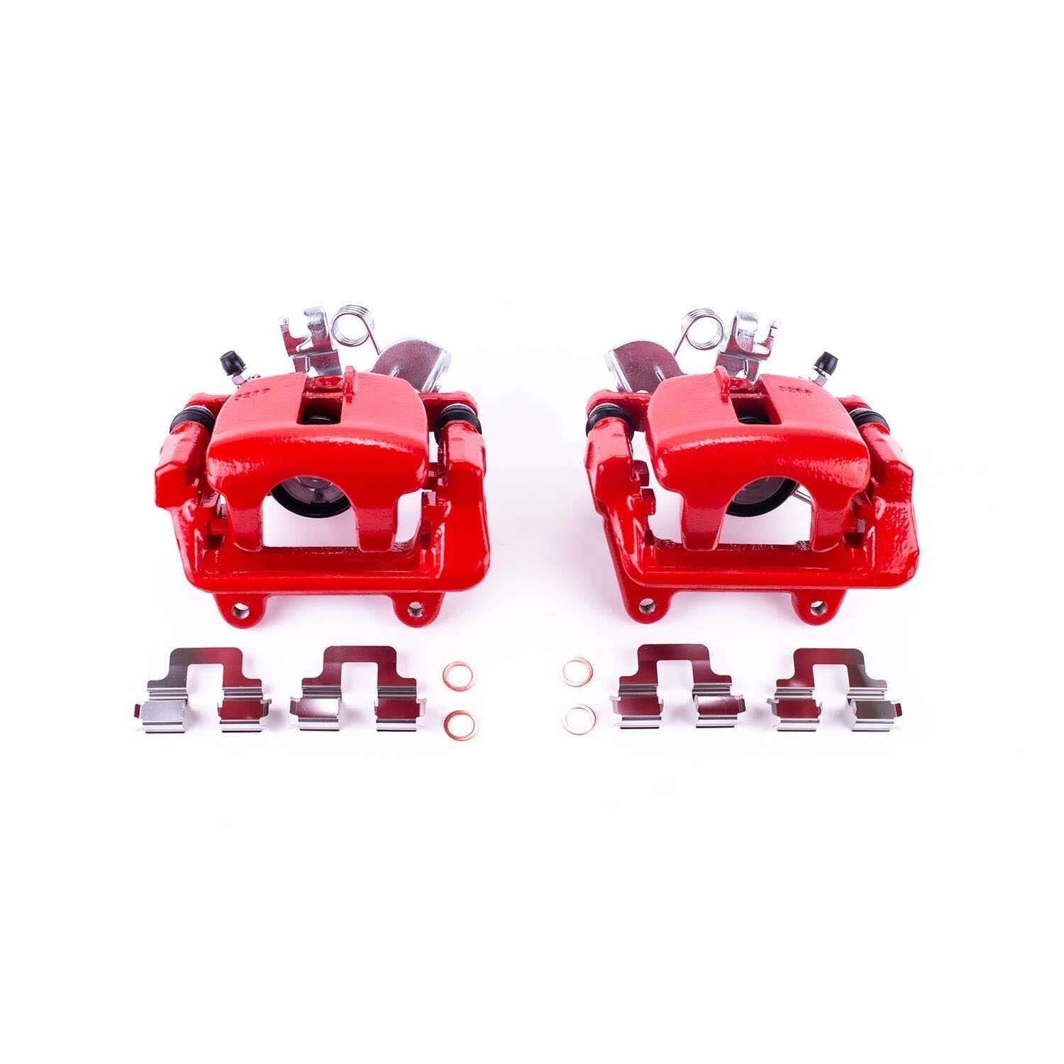 PowerStop Power Stop 05-09 Audi A4 Rear Red Calipers w/Brackets - Pair S3414