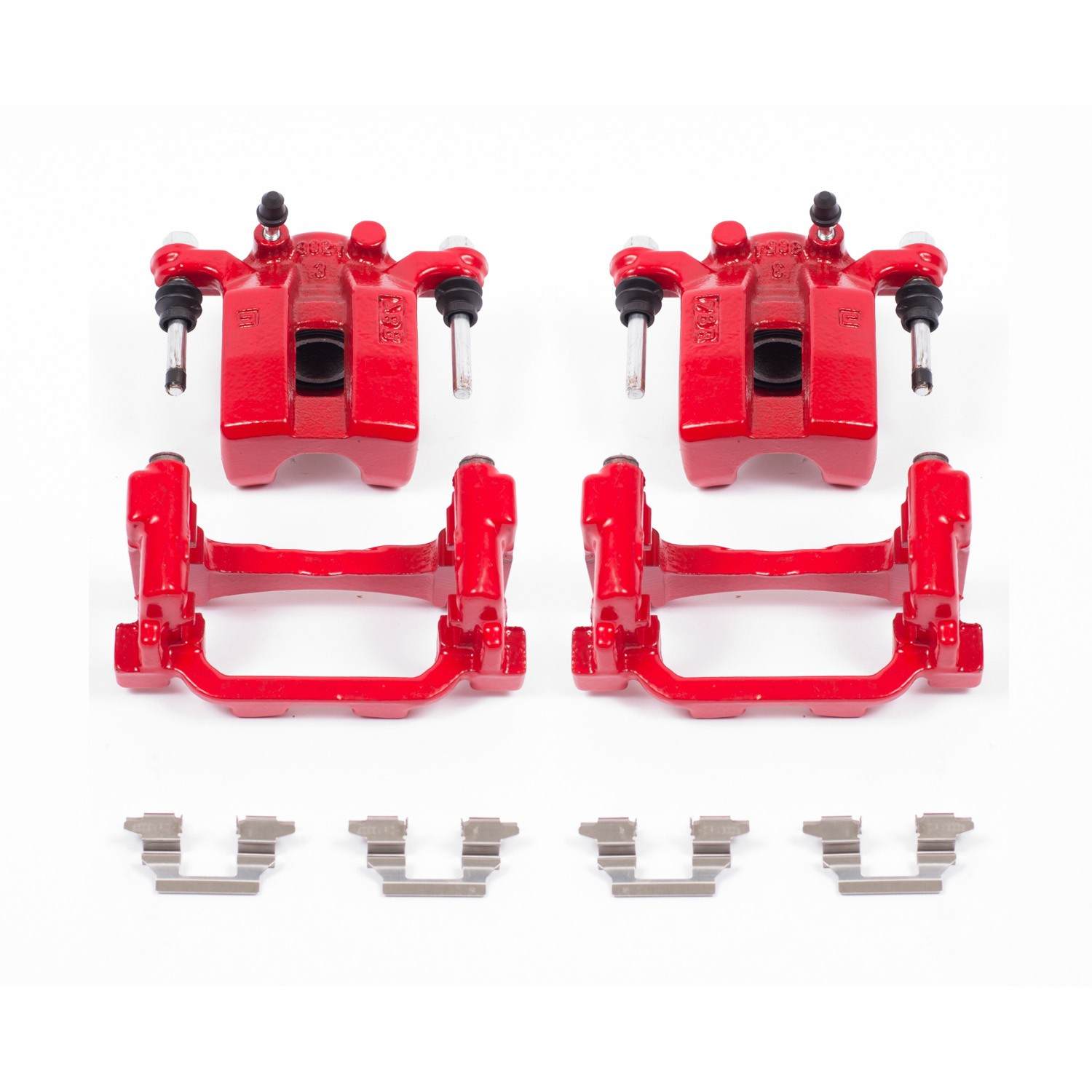 PowerStop Power Stop 07-08 Infiniti G35 Rear Red Calipers w/Brackets - Pair S3738