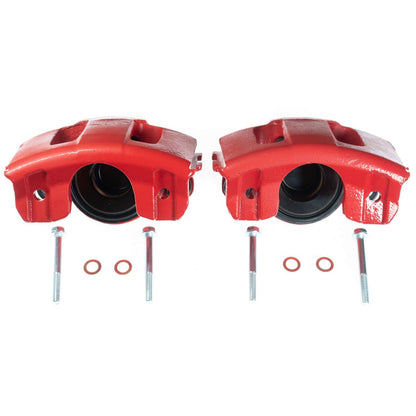 PowerStop Power Stop 90-01 Jeep Cherokee Front Red Calipers w/o Brackets - Pair S4339